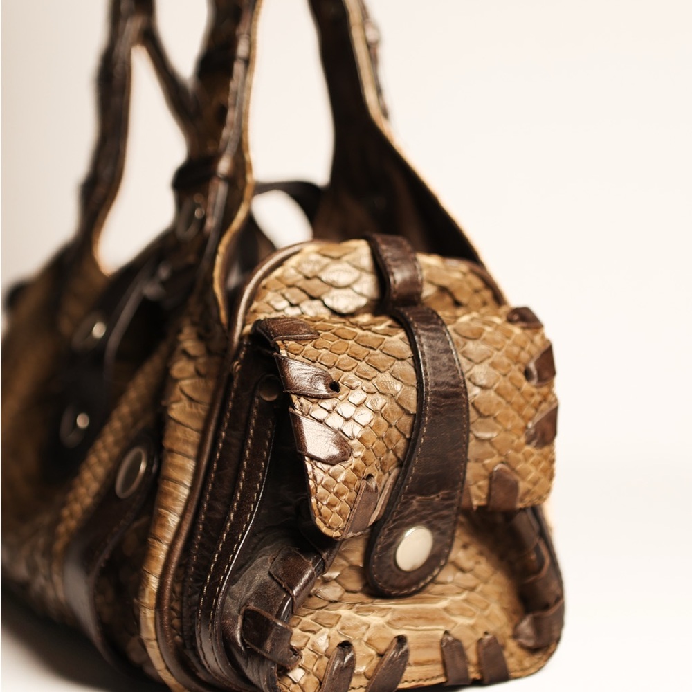 Chloe Python Silverado Snakeskin Shoulder Bag Han… - image 7